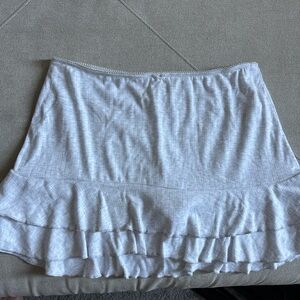 Wild Fable Light Gray Ruffled Mini Skirt